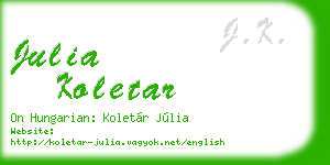 julia koletar business card